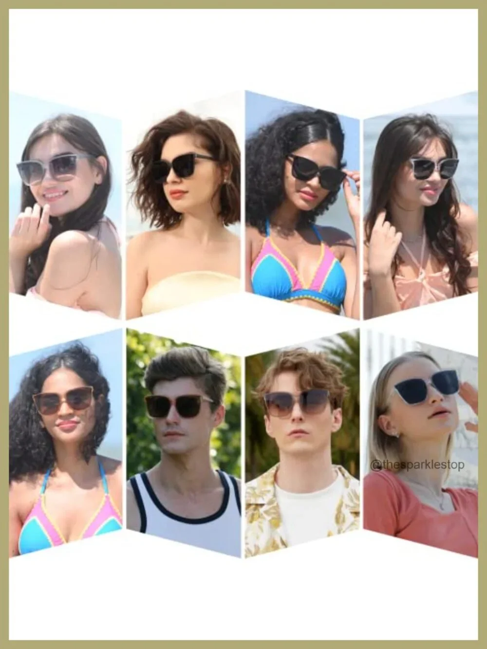 Retro Oversized Square Sunglasses UV400 Protection TR90 Lightweight
